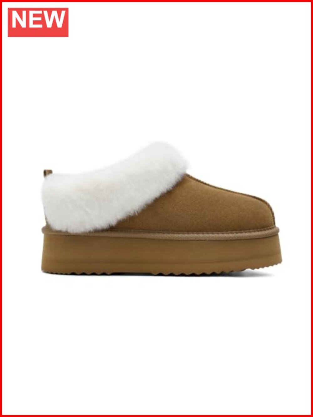 Genuine Leather Platform Slipper Ankle Snow Boots Memory Foam Warm Winter